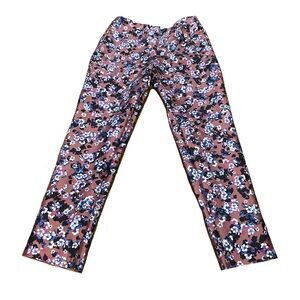 J crew sz 2 Floral Bottoms pink micro flowers pattern good used condition